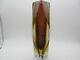 Flavio Poli large brown & amber Sommerso diamond faceted Murano art glass vase