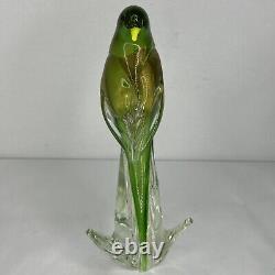 Formia Vetri Di Murano Vintage Glass Parrot 24k Infused Gold Flecks