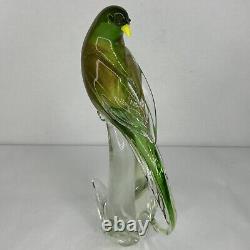 Formia Vetri Di Murano Vintage Glass Parrot 24k Infused Gold Flecks