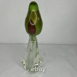 Formia Vetri Di Murano Vintage Glass Parrot 24k Infused Gold Flecks