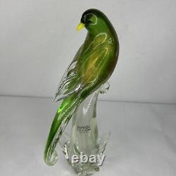 Formia Vetri Di Murano Vintage Glass Parrot 24k Infused Gold Flecks