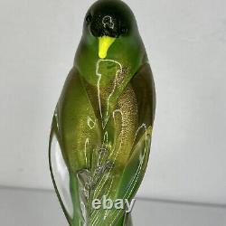 Formia Vetri Di Murano Vintage Glass Parrot 24k Infused Gold Flecks