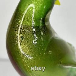 Formia Vetri Di Murano Vintage Glass Parrot 24k Infused Gold Flecks