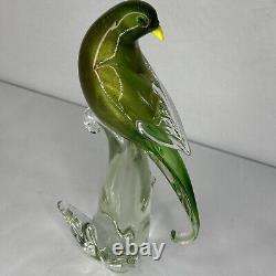 Formia Vetri Di Murano Vintage Glass Parrot 24k Infused Gold Flecks