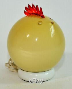 Formia Vetri di Murano Italian Glass Chicken Rooster Lamp Sculpture Labeled VTG
