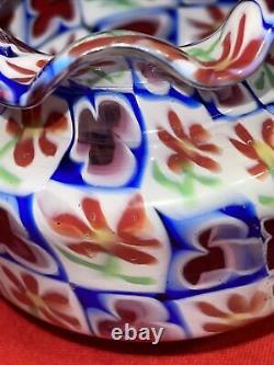 Fratelli Toso Murano Vintage Millefiori Daisy Clover Mosaic Italian Art Glass