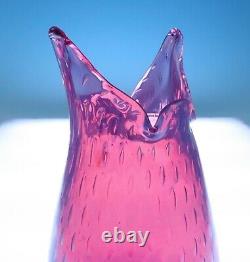 Fratelli Toso PINK Opalescent Bullicante Vase Vintage Murano Barovier Art Glass