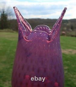 Fratelli Toso PINK Opalescent Bullicante Vase Vintage Murano Barovier Art Glass