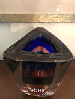 Fulvio Bianconi Vase Murano Art Glass Venini Signed Numbered Very Heavy 22 Lbs