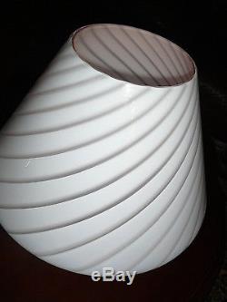 GENUINE 16 VINTAGE MID CENTURY VETRI MURANO GLASS Pink MUSHROOM LAMP ITALY/one