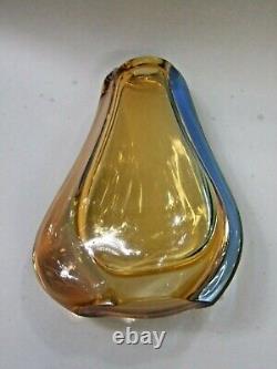 Genuine Murano Sommerso Art Glass Vase Triple Layered Mid -Century 1950's VGC