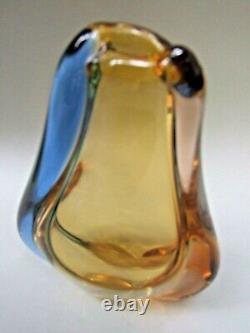 Genuine Murano Sommerso Art Glass Vase Triple Layered Mid -Century 1950's VGC