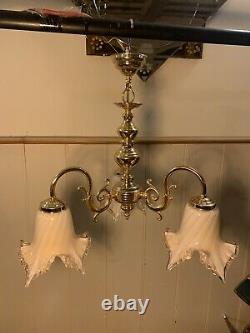 Genuine Venini Murano Glass, 3 Branch Chandelier, Italian Light, Vintage Venice