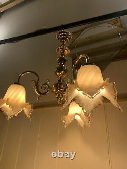 Genuine Venini Murano Glass, 3 Branch Chandelier, Italian Light, Vintage Venice
