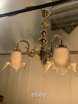 Genuine Venini Murano Glass, 3 Branch Chandelier, Italian Light, Vintage Venice