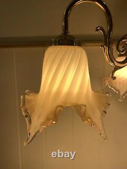 Genuine Venini Murano Glass, 3 Branch Chandelier, Italian Light, Vintage Venice