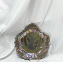 Genuine Vintage Murano Italy Iridescent Art Glass Leaf Bowl Dish