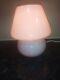 Glass mushroom lamp, pastel pink and white, Murano style lamp, retro, vintage