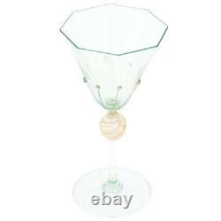 GlassOfVenice Vintage Murano Glass Cenedese Wine Glass Cocktail Goblet Gold an