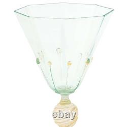 GlassOfVenice Vintage Murano Glass Cenedese Wine Glass Cocktail Goblet Gold an