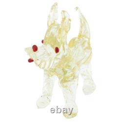 GlassOfVenice Vintage Murano Glass Dog Sculpture Clear Gold