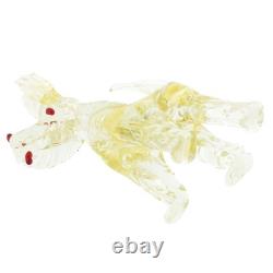 GlassOfVenice Vintage Murano Glass Dog Sculpture Clear Gold