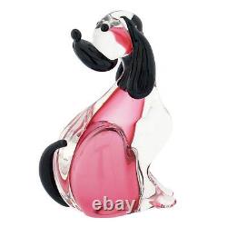 GlassOfVenice Vintage Murano Glass Dog by Nason Murano Sommerso Purple