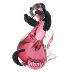 GlassOfVenice Vintage Murano Glass Dog by Nason Murano Sommerso Purple