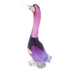 GlassOfVenice Vintage Murano Glass Duck by Alfredo Barbini Sommerso Purple