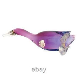 GlassOfVenice Vintage Murano Glass Duck by Alfredo Barbini Sommerso Purple