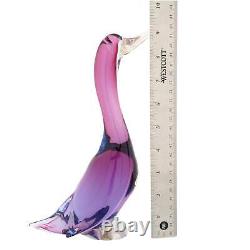 GlassOfVenice Vintage Murano Glass Duck by Alfredo Barbini Sommerso Purple