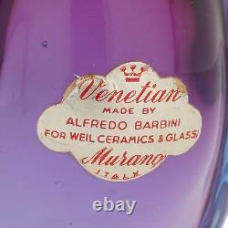 GlassOfVenice Vintage Murano Glass Duck by Alfredo Barbini Sommerso Purple