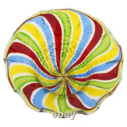 GlassOfVenice Vintage Murano Glass Filigrana Small Vase Bowl Candy Dish Rainbo