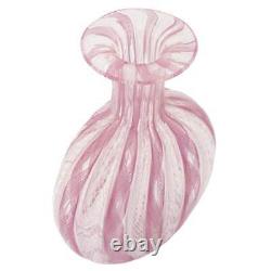 GlassOfVenice Vintage Murano Glass Filigrana Small Vase Pink