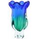 GlassOfVenice Vintage Murano Glass Sommerso Vase Blue and Green