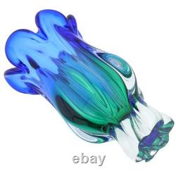 GlassOfVenice Vintage Murano Glass Sommerso Vase Blue and Green