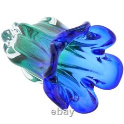 GlassOfVenice Vintage Murano Glass Sommerso Vase Blue and Green
