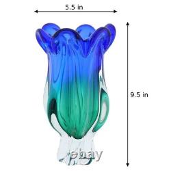 GlassOfVenice Vintage Murano Glass Sommerso Vase Blue and Green