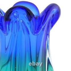 GlassOfVenice Vintage Murano Glass Sommerso Vase Blue and Green