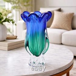 GlassOfVenice Vintage Murano Glass Sommerso Vase Blue and Green
