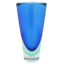 GlassOfVenice Vintage Murano Glass Sommerso Vase Green Blue