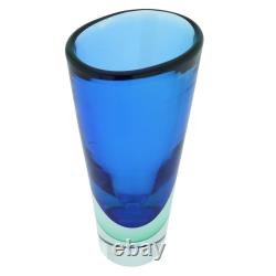 GlassOfVenice Vintage Murano Glass Sommerso Vase Green Blue