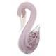 GlassOfVenice Vintage Murano Glass Swan Filigrana Pink