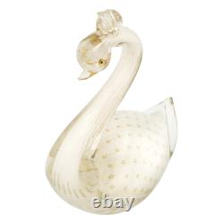 GlassOfVenice Vintage Murano Glass White Swan Bullicante Barbini Design