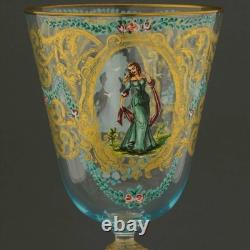 GlassOfVenice Vintage Salviati Murano Glass Wine Glass with Gold Leaf and Floral