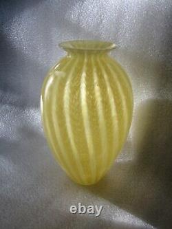 Gorgeous Antique Venetian Murano Art Glass Italy Hand Blown Amber Glass Vase 15