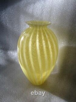 Gorgeous Antique Venetian Murano Art Glass Italy Hand Blown Amber Glass Vase 15