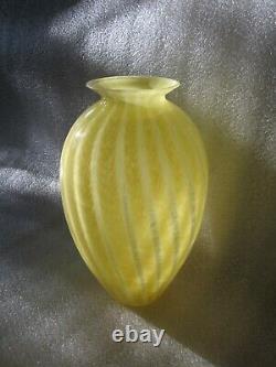 Gorgeous Antique Venetian Murano Art Glass Italy Hand Blown Amber Glass Vase 15