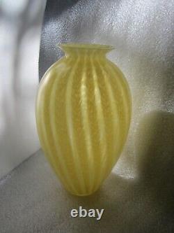 Gorgeous Antique Venetian Murano Art Glass Italy Hand Blown Amber Glass Vase 15