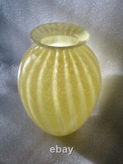 Gorgeous Antique Venetian Murano Art Glass Italy Hand Blown Amber Glass Vase 15